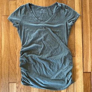 Motherhood Maternity short-sleeved, olive green v-neck, M